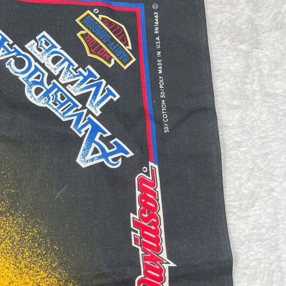 Harley Davidson Vintage 70s Motorcycles Square Riding Bandana Scarf - Picture 3 of 4